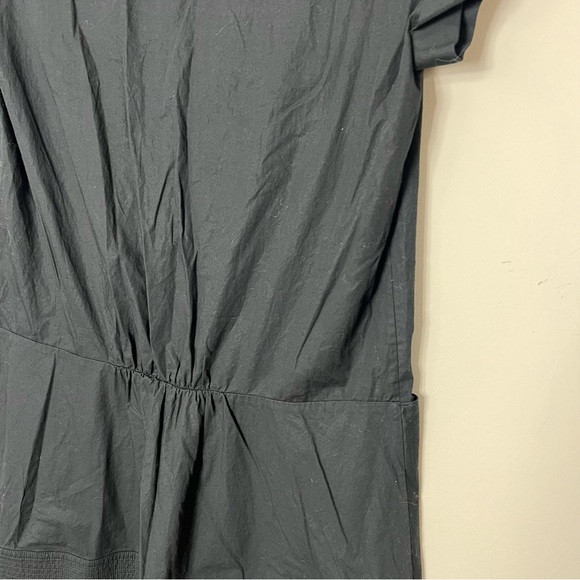 Vince Cotton Black Shift Dress Split Neck Roll Short Sleeve Size XS 1078 - Picture 8 of 9